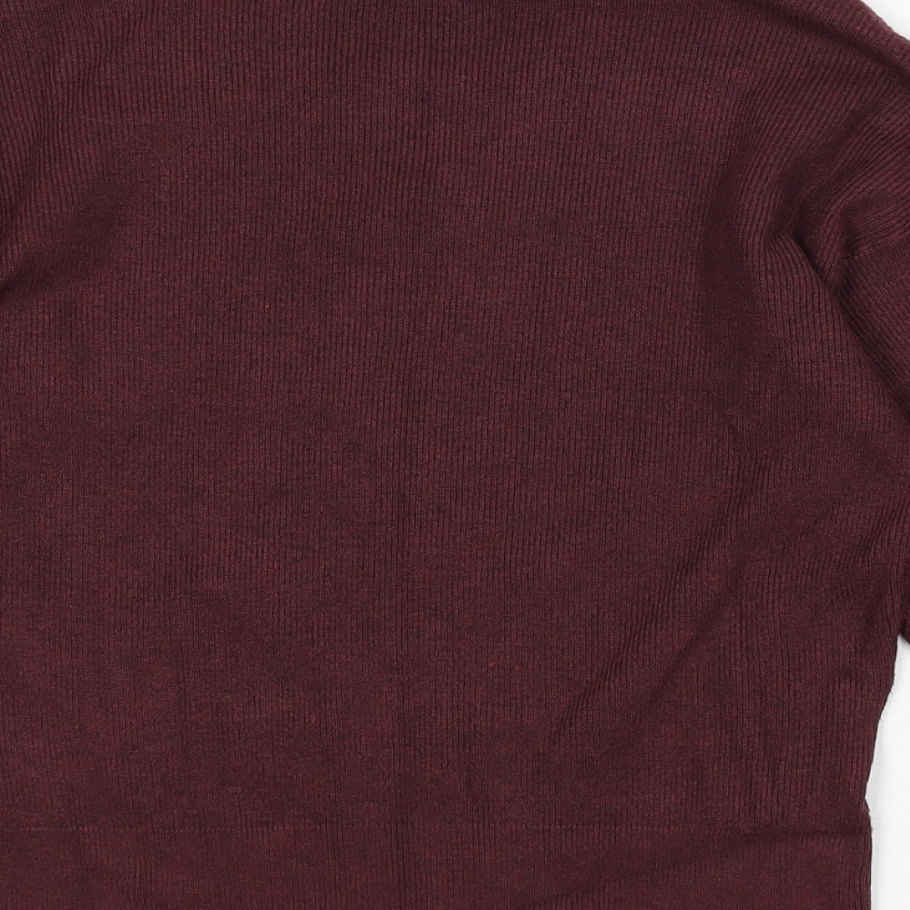 Marks and Spencer Womens Red V-Neck Viscose Pullover Jumper Size M