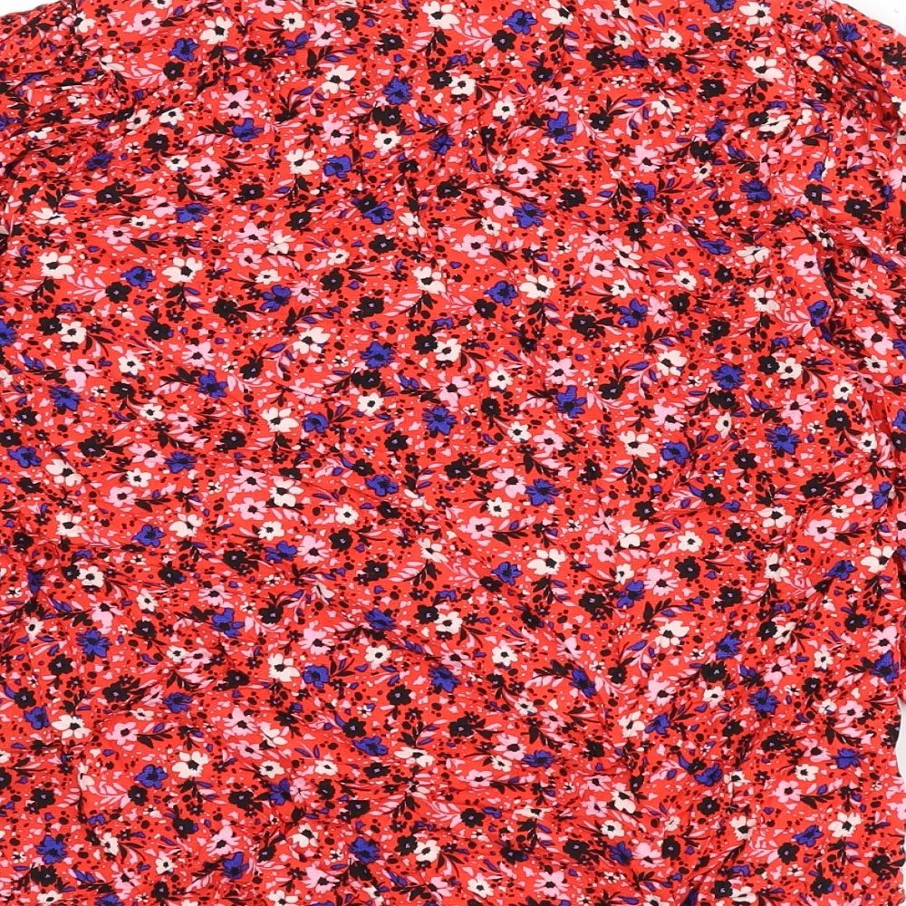 Brand and care label for Autograph women’s multicoloured floral viscose basic blouse, size UK 6, v-neck