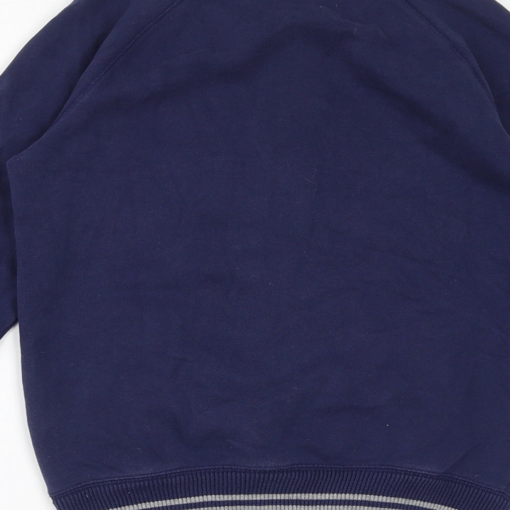 Marks & Spencer Boys Purple Cotton Full Zip Sweatshirt Size 11-12 Years Zip