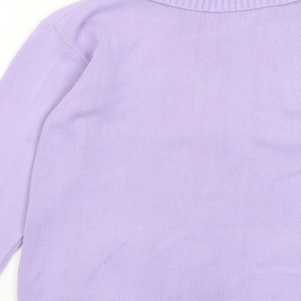 Choice Womens Purple Collared Acrylic Full Zip Jumper Size S - Pockets