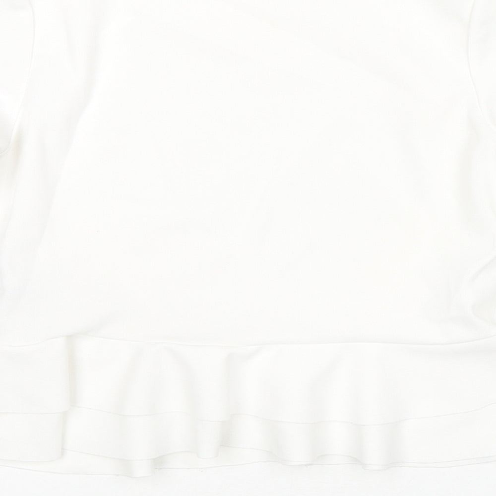 Cameo Rose Womens White Polyester Basic Blouse Size 8 Round Neck