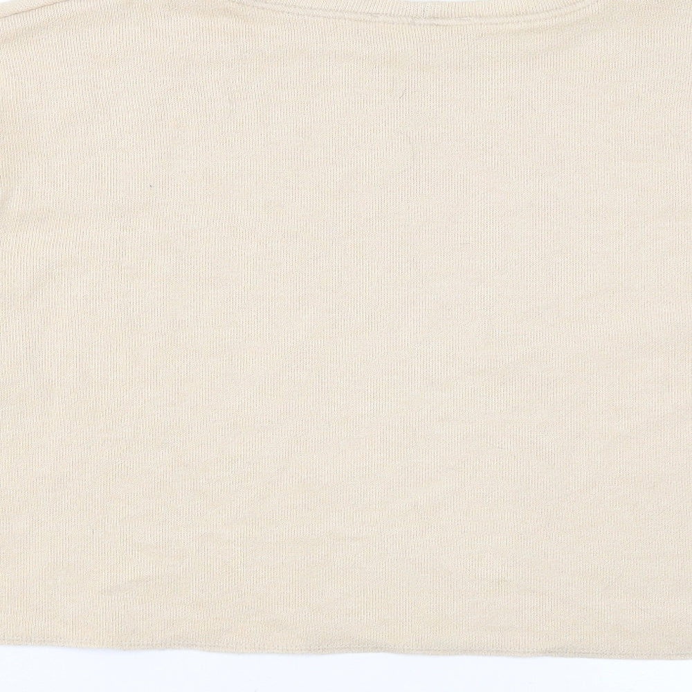 Zara Womens Beige Viscose Pullover Sweatshirt Size M Pullover - Cropped