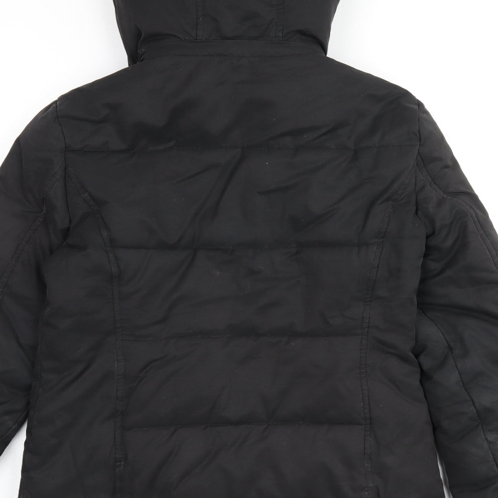 Topshop Womens Black Puffer Jacket Coat Size 6 Zip