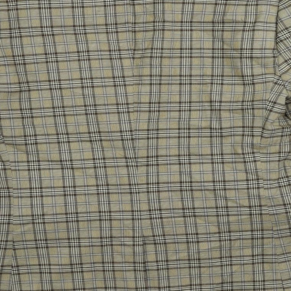 boohooMAN Mens Beige Plaid Polyester Jacket Blazer Size 42 Regular