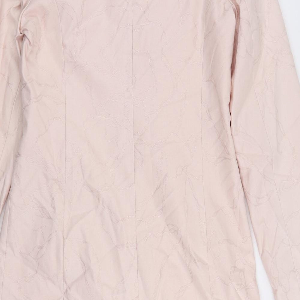 NEXT Womens Pink Overcoat Coat Size 10 Button - Embroidered