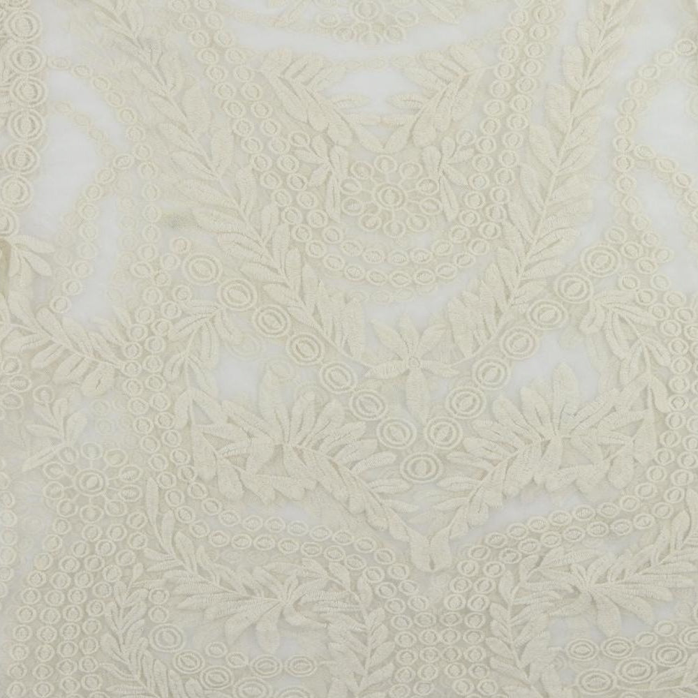 NEXT Womens Ivory Nylon Tunic Blouse Size L Boat Neck - Embroidered