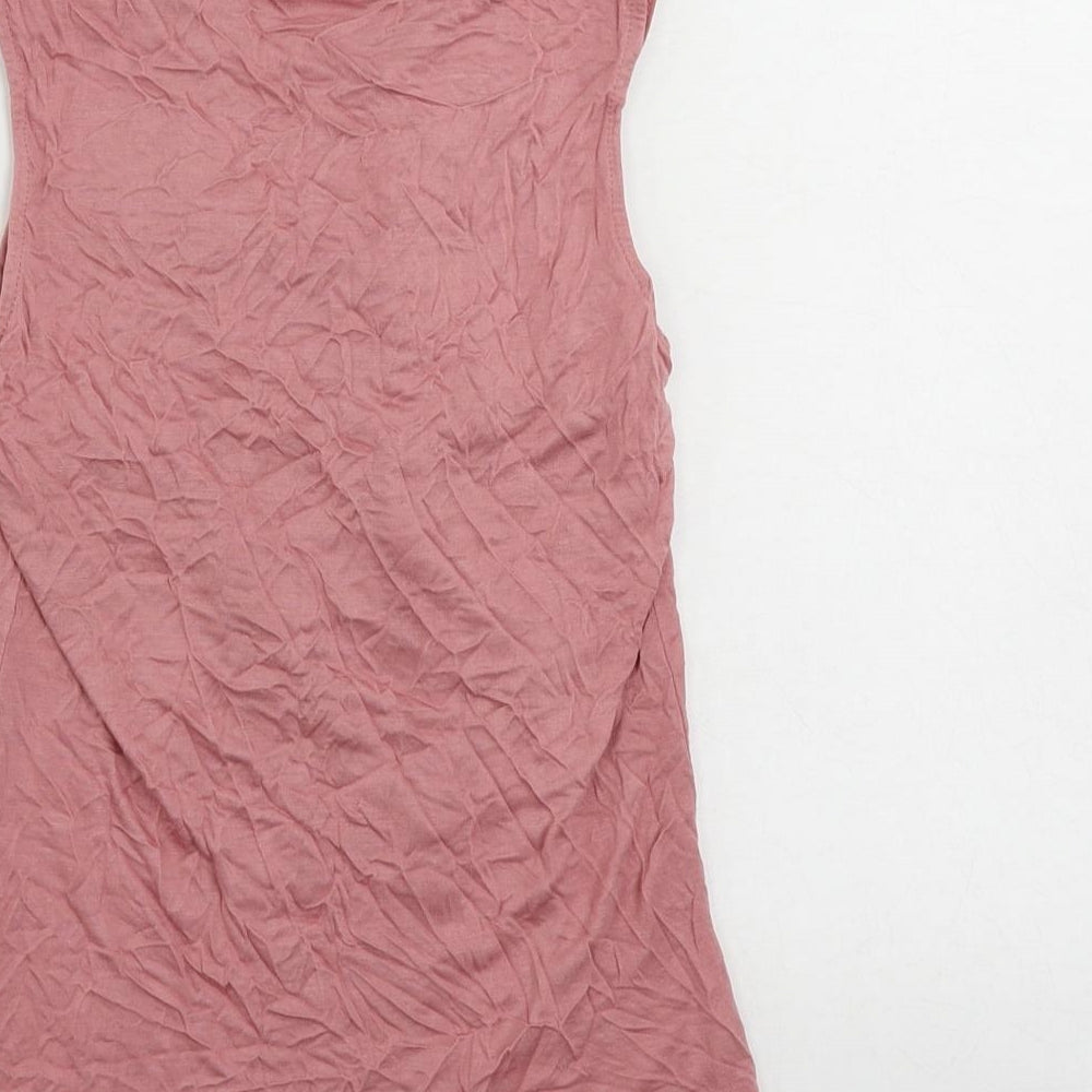 H&M Womens Pink Viscose Basic Tank Size XS Round Neck - Ruffle