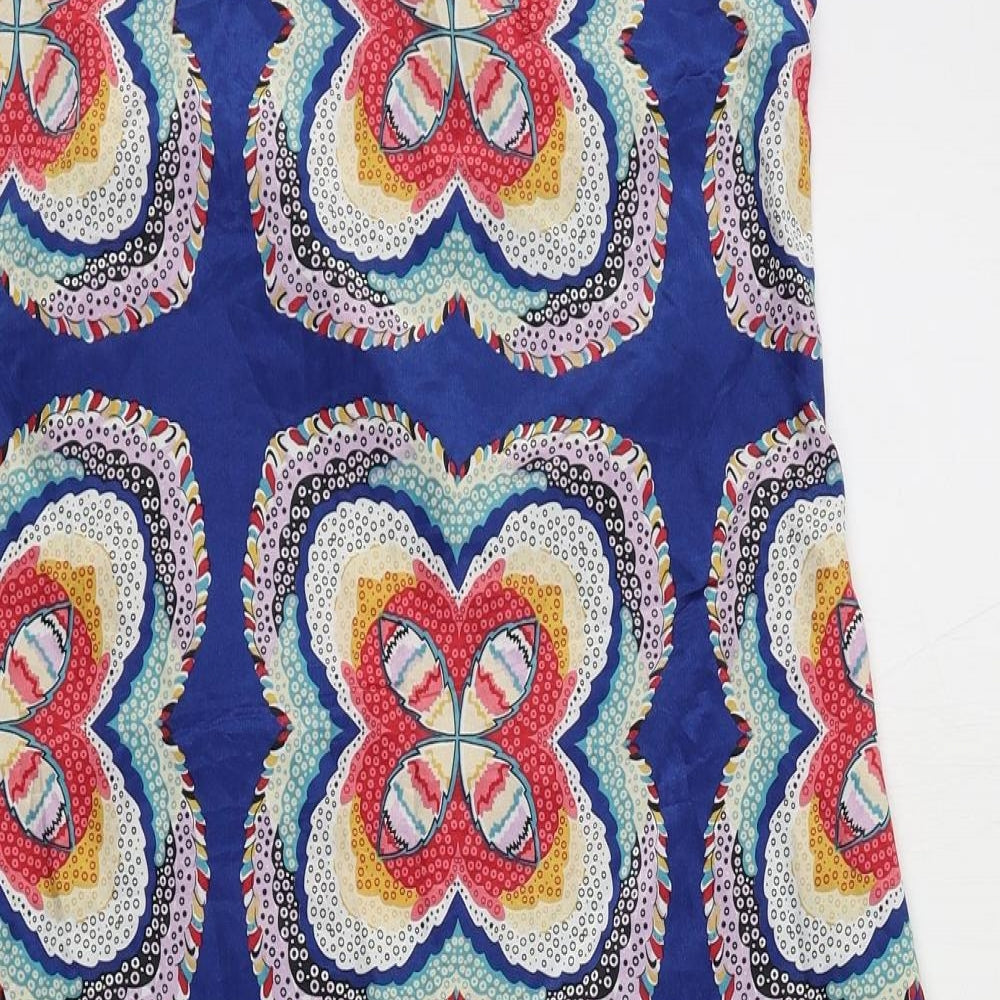 New York Laundry Womens Blue Floral Polyester Shift Size 10 Round Neck Pullover