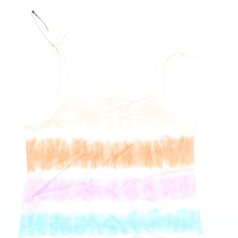 Marks & Spencer Girls Multicoloured Geometric Cotton Basic Tank Size 3-4 Years Square Neck Pullover
