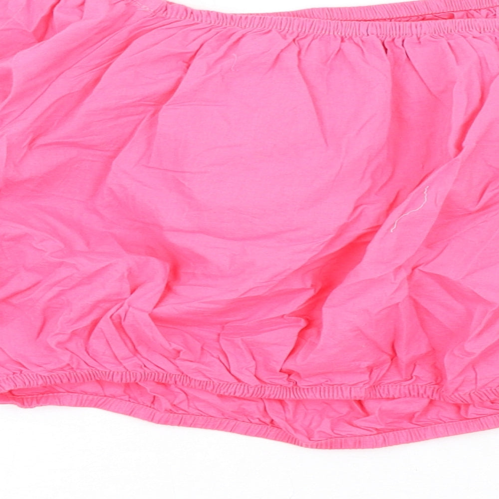 Marks & Spencer Womens Pink Cotton Basic T-Shirt Size 16 Off the Shoulder