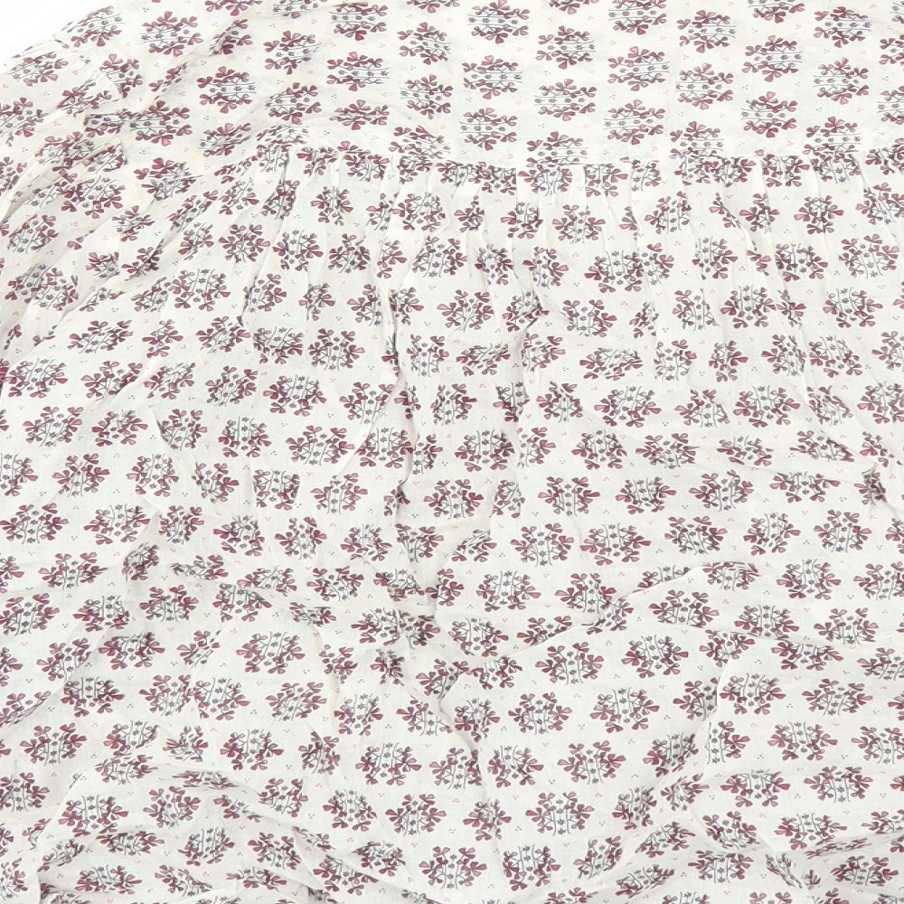 Per Una Womens Multicoloured Geometric 100% Cotton Basic Blouse Size S V-Neck