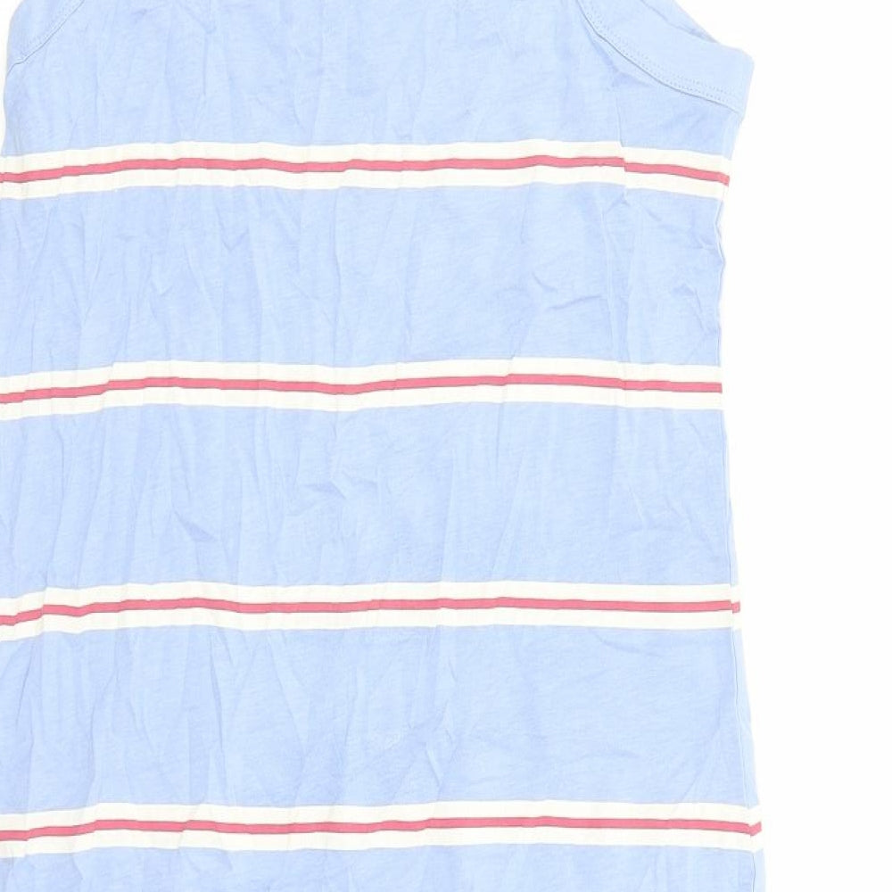 Marks & Spencer Womens Blue Striped Cotton Top Dress Size M