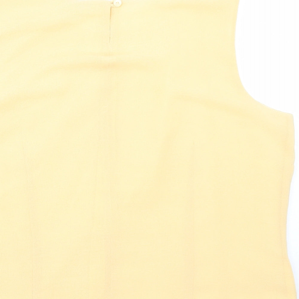 Fosby Womens Yellow Polyester Basic Tank Size 22 Round Neck - Lined