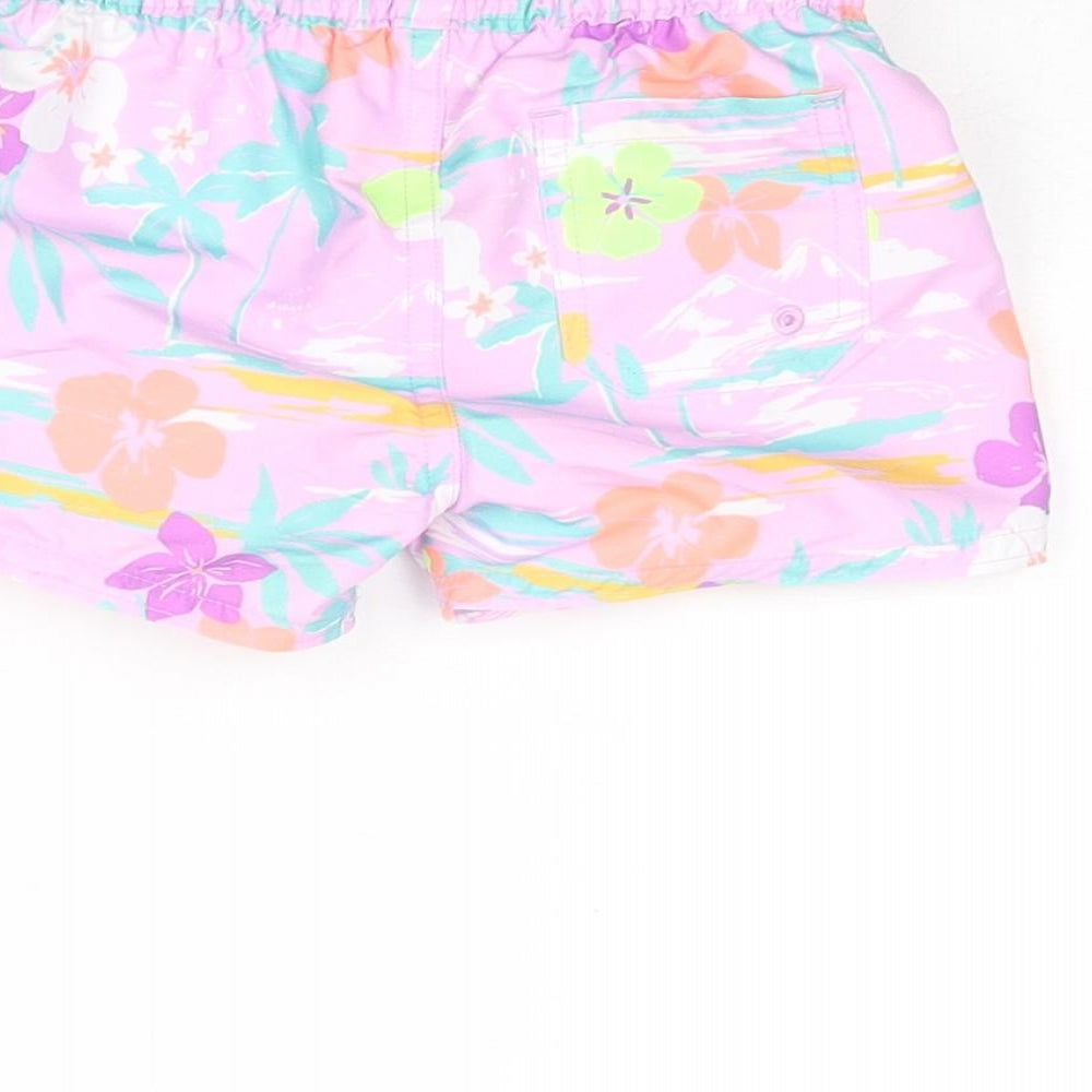 Marks & Spencer Baby Multicoloured Geometric Polyester Cropped Trousers Size 3-6 Months Drawstring - Swim Shorts Plant Print
