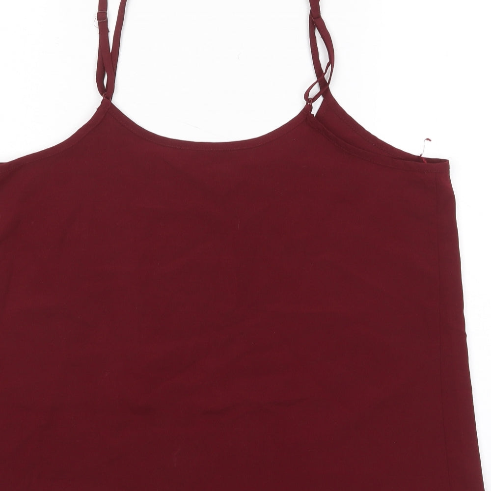 Select Womens Red Polyester Camisole Tank Size 14 Scoop Neck
