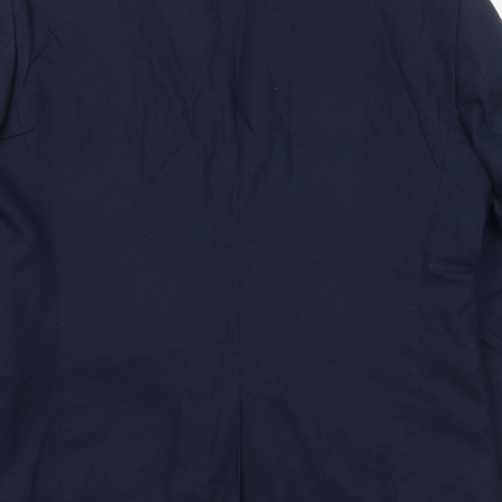 NEXT Mens Blue Cotton Jacket Suit Jacket Size 40 Regular - Inside pockets