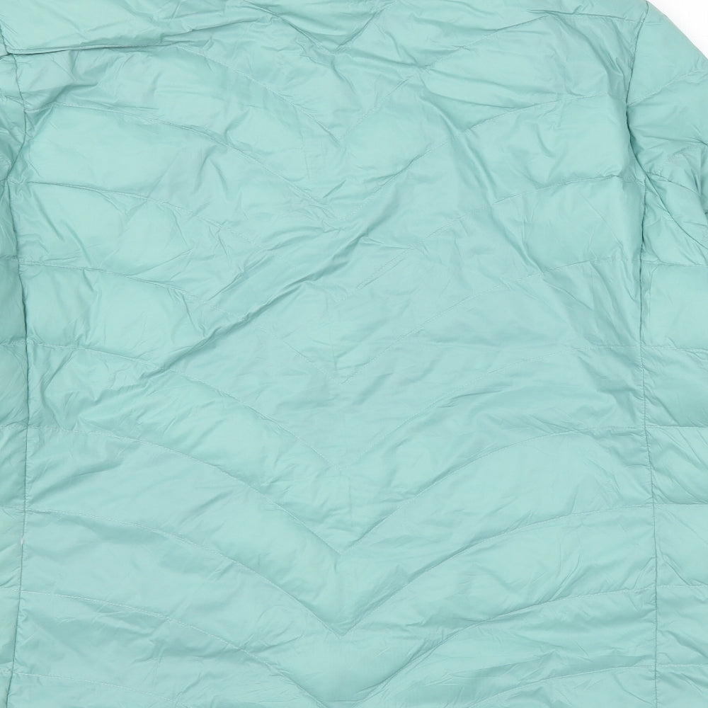 Marks & Spencer Womens Blue Quilted Coat Size 20 Zip