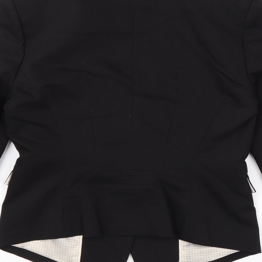 H&M Womens Black Jacket Blazer Size 8 Button