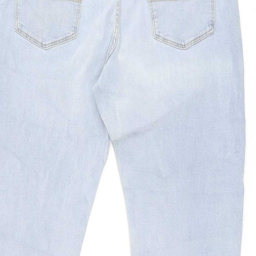 Marks & Spencer Womens Blue Cotton Skinny Jeans Size 40 in L29 in Regular Zip