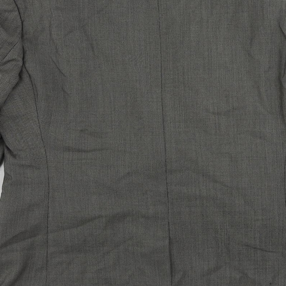 REDA Mens Grey Geometric Wool Jacket Suit Jacket Size 42 Regular