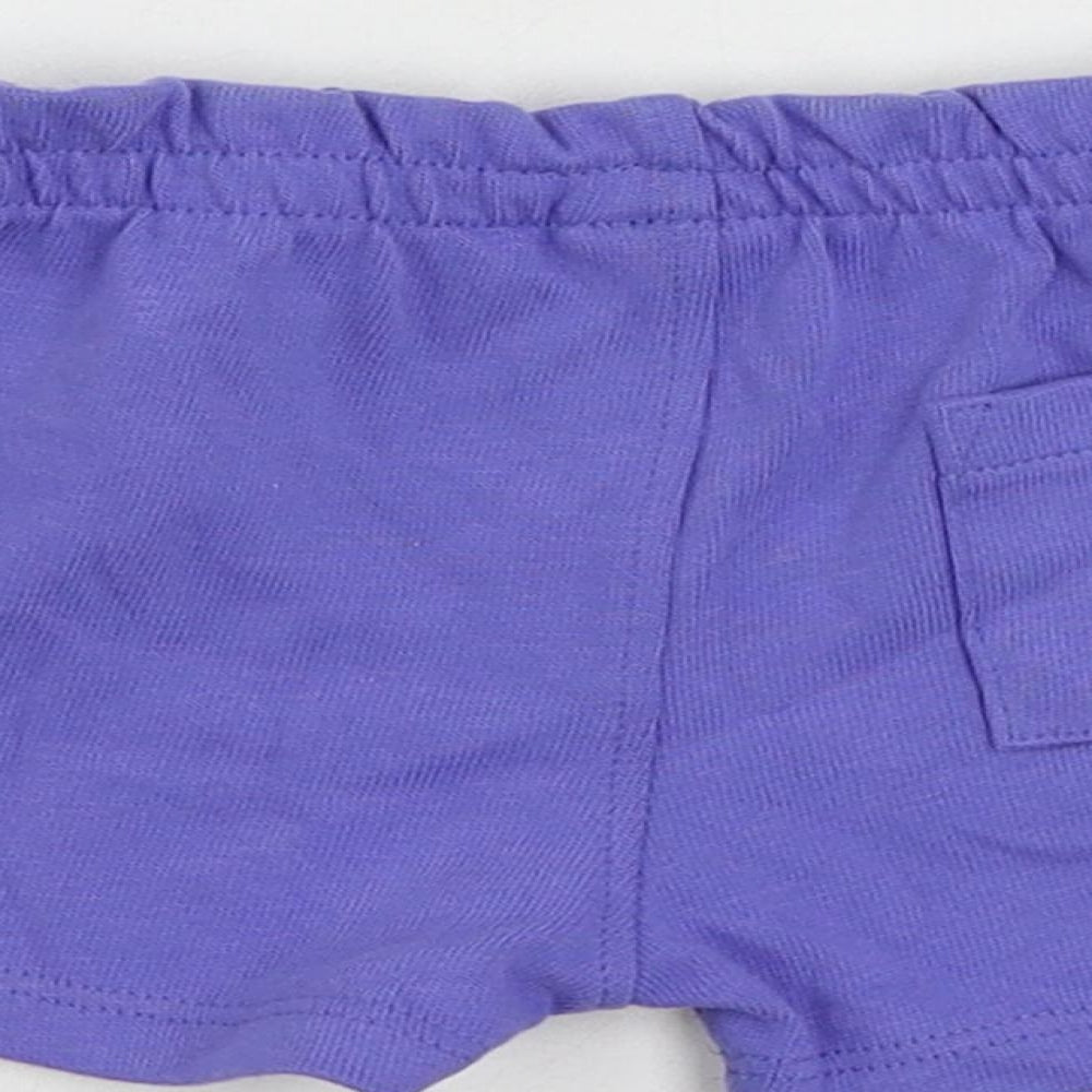 Marks & Spencer Baby Purple Cotton Cropped Trousers Size 0-3 Months