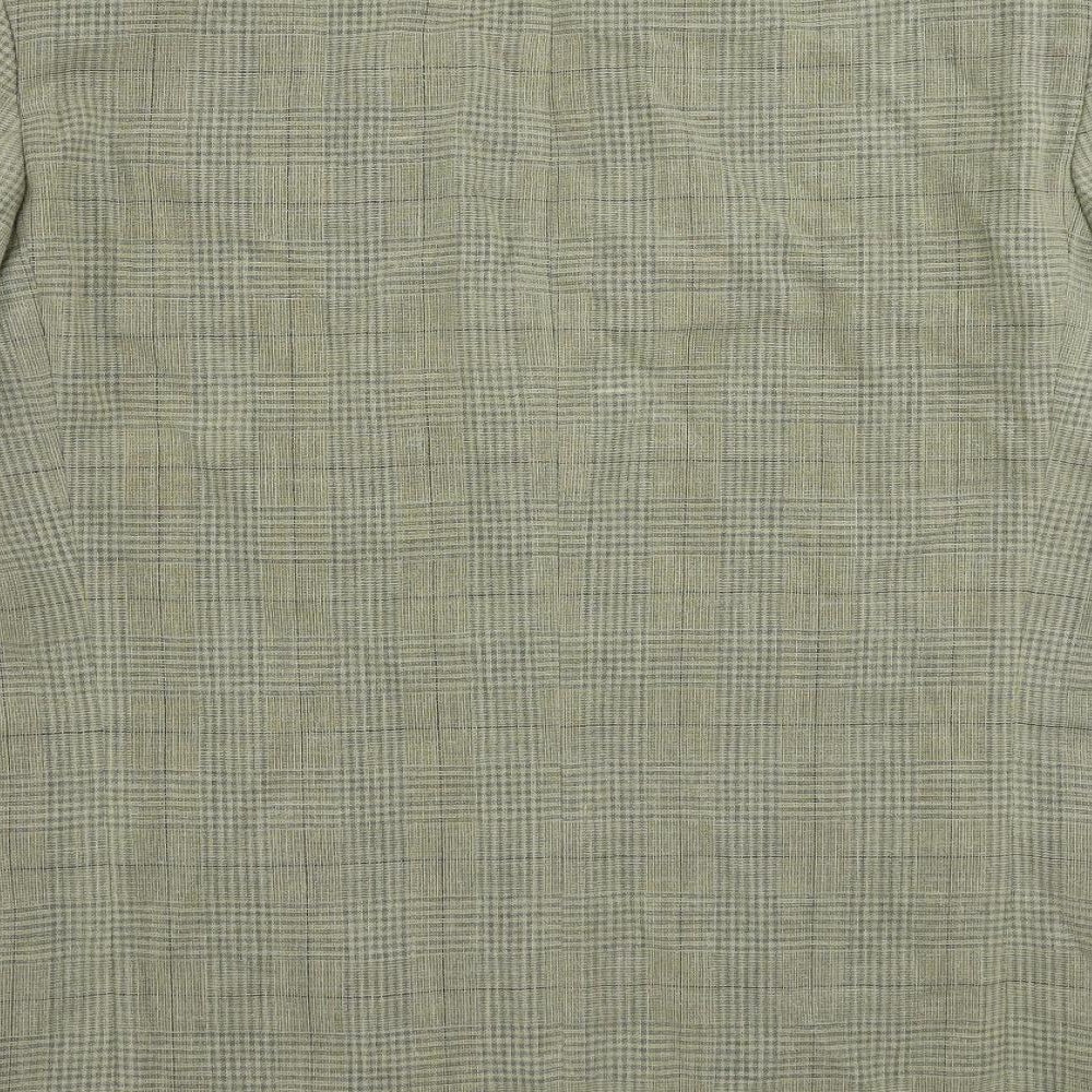 Marks and Spencer Mens Green Plaid Wool Jacket Blazer Size 40 Regular