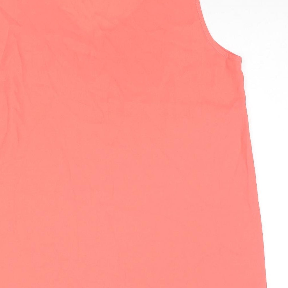 Marks & Spencer Womens Orange Polyester Basic Tank Size 14 V-Neck
