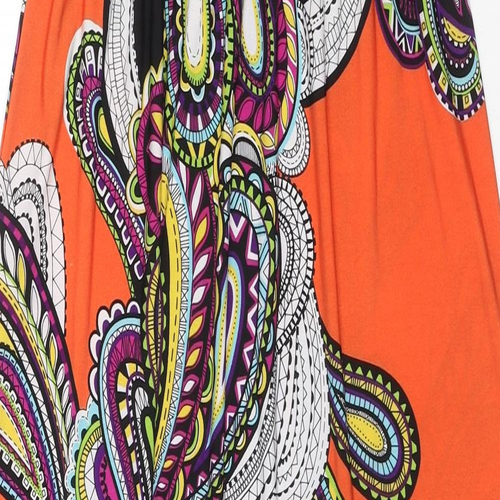 Emma & Michele Womens Multicoloured Paisley Polyester Maxi Size S Round Neck Pullover