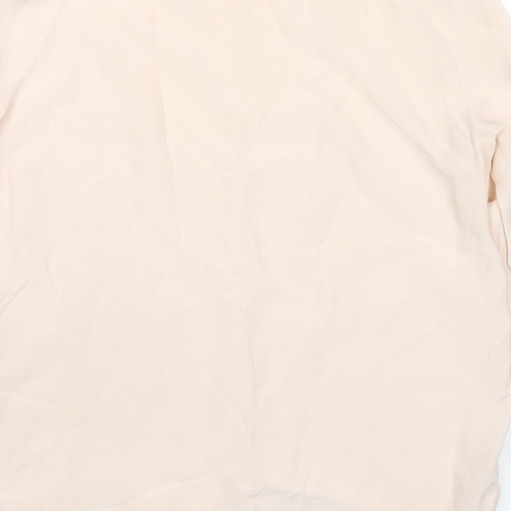 Maje Womens Beige Polyester Basic Blouse Size 8 Round Neck