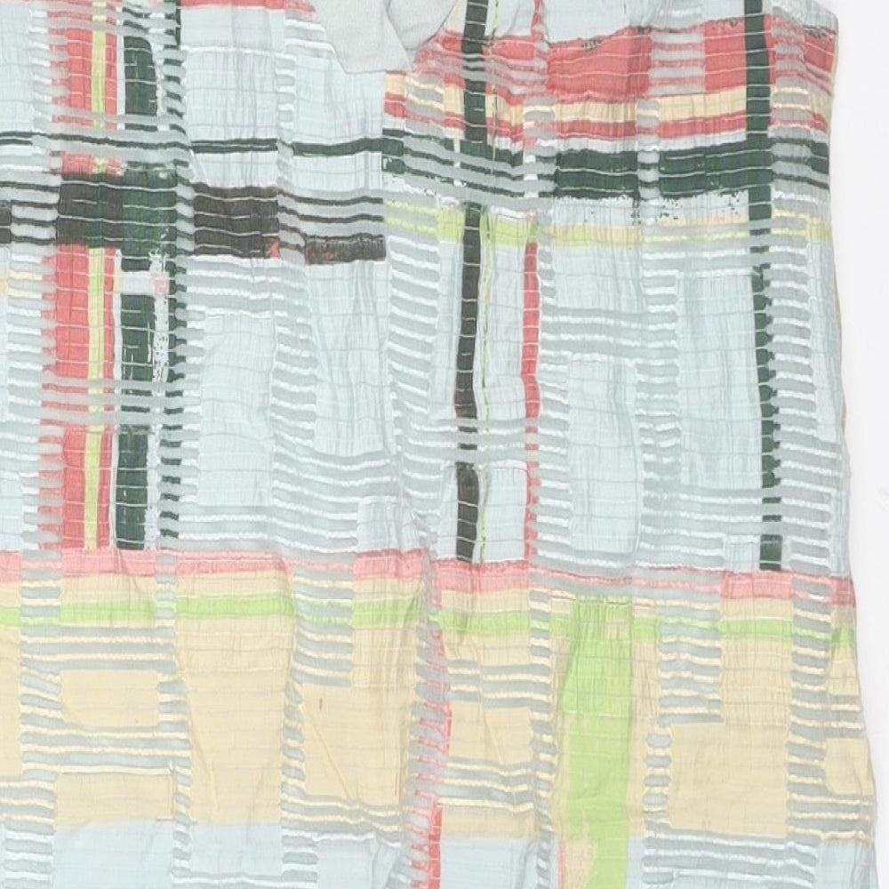 NEXT Womens Multicoloured Geometric Viscose Tunic Blouse Size 10 V-Neck