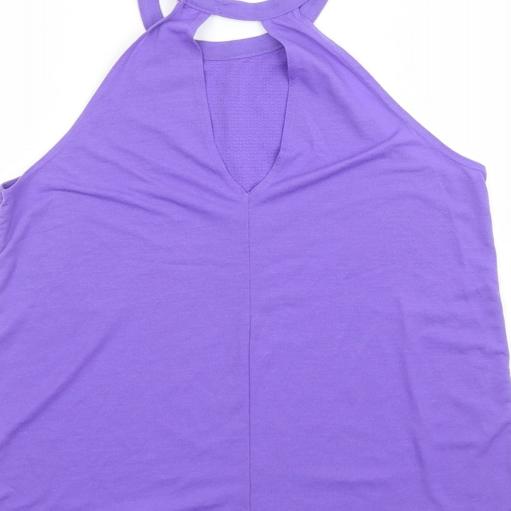 River Island Womens Purple Polyester Camisole Tank Size 10 Round Neck