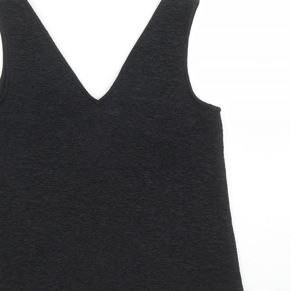 River Island Womens Black Polyester Basic Tank Size 8 V-Neck