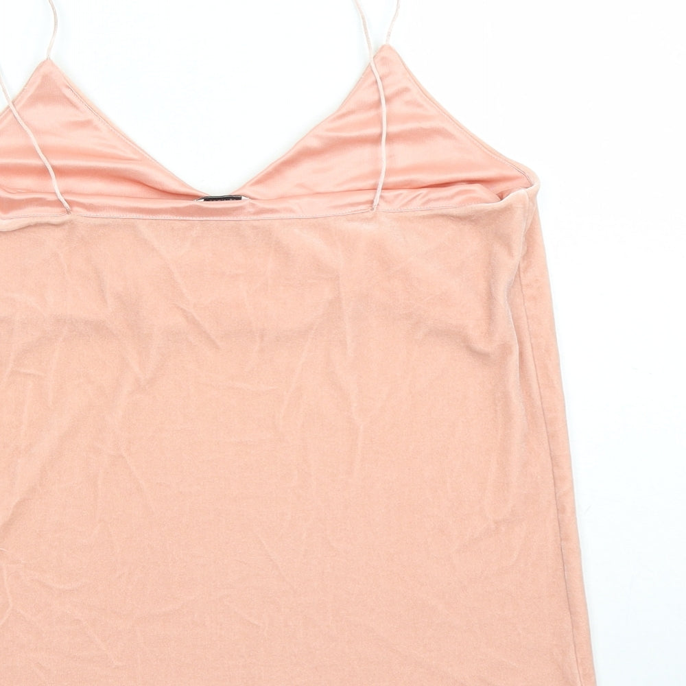 Weekday Womens Pink Polyester Camisole Tank Size S V-Neck