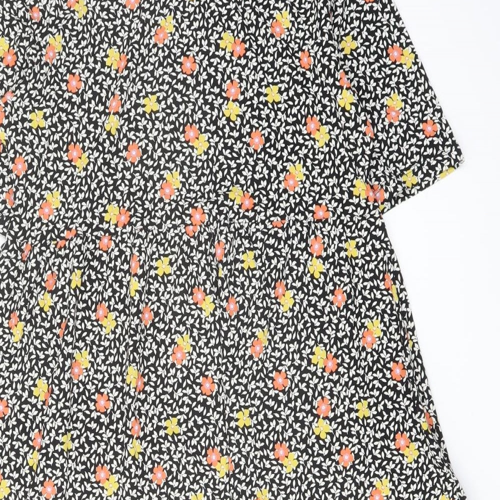 Marks & Spencer Womens Multicoloured Floral Viscose A-Line Size 8 Crew Neck Pullover