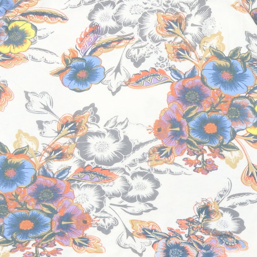 NEXT Womens Multicoloured Boat Neck Floral Cotton Pullover Jumper Size 10