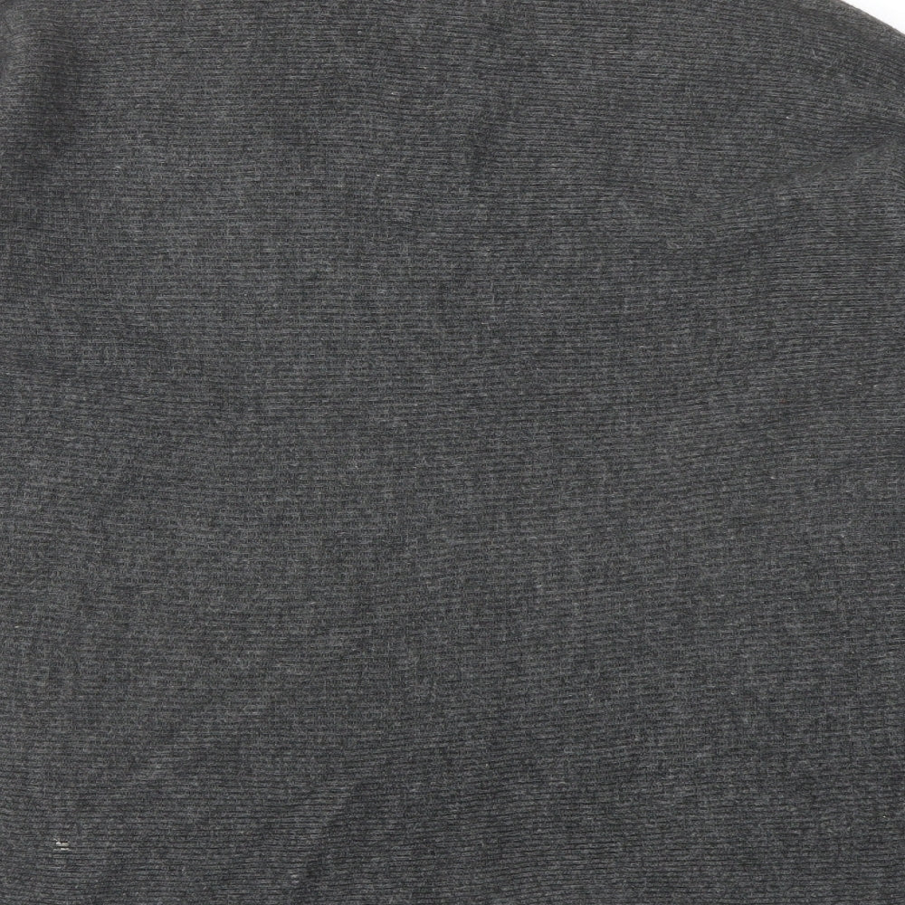 John Lewis Womens Grey V-Neck Nylon Pullover Jumper Size 8