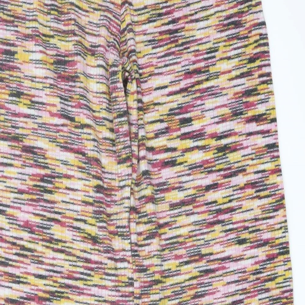 H&M Womens Multicoloured Striped Polyester Trousers Size S L29 in Regular