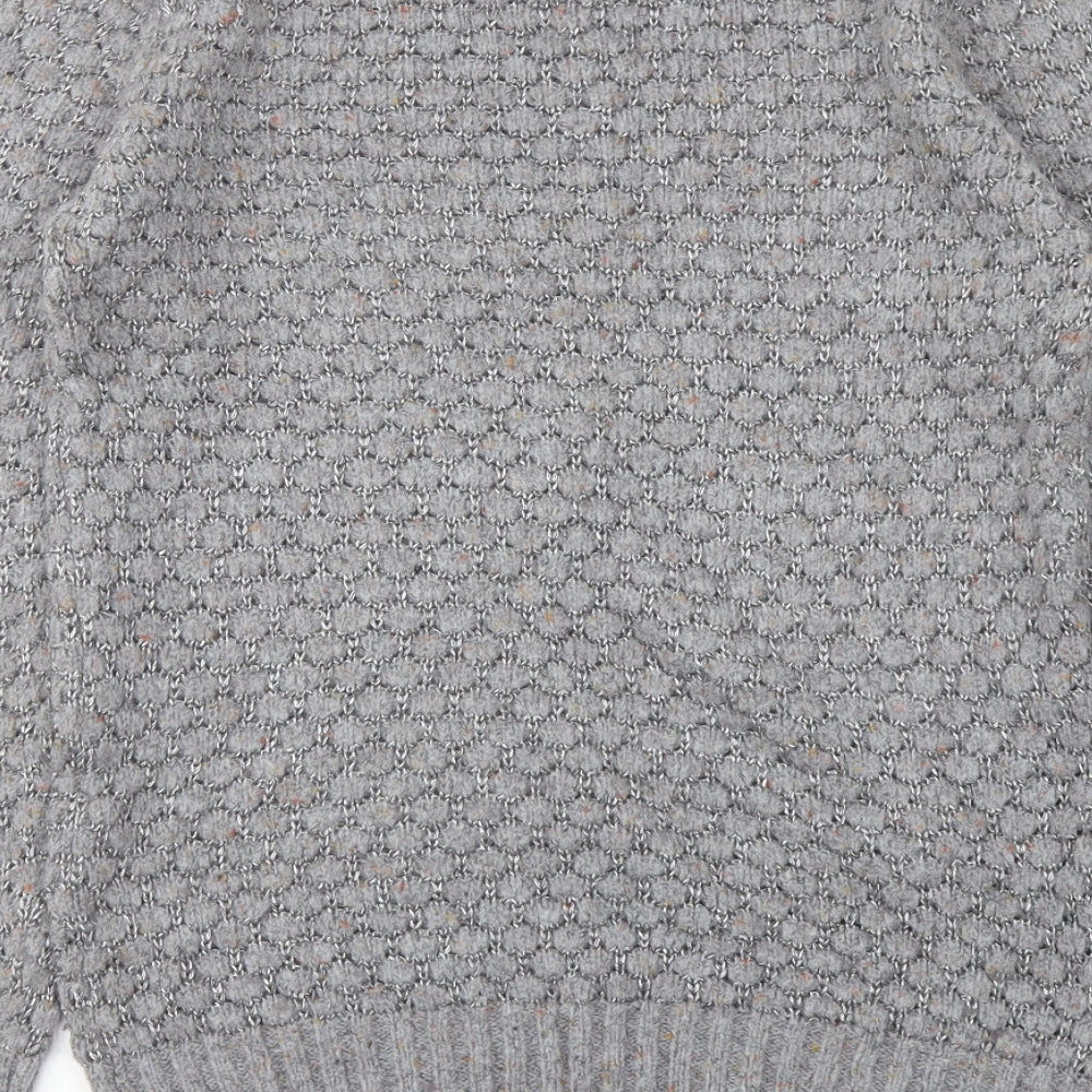 Marks & Spencer Womens Grey Round Neck Acrylic Pullover Jumper Size 8