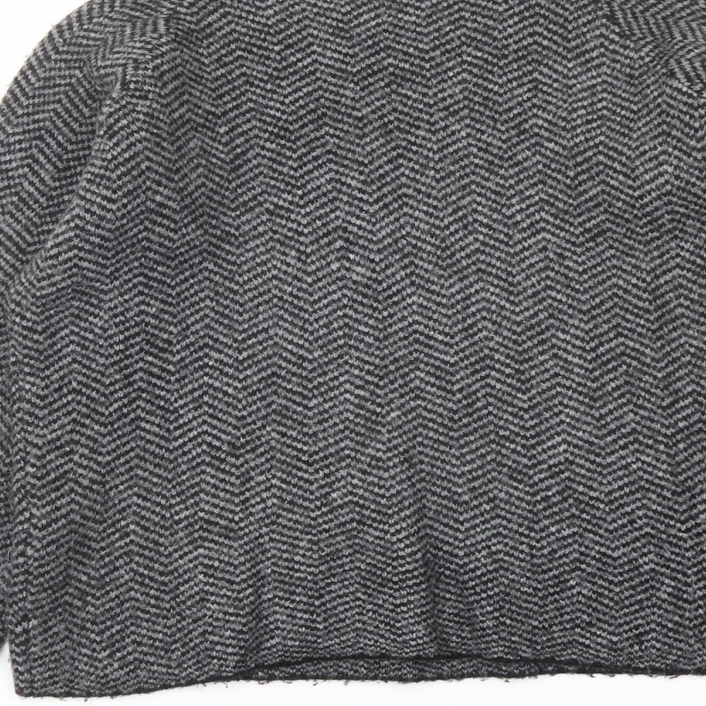 Max Studio Womens Grey Mock Neck Acrylic Pullover Jumper Size S