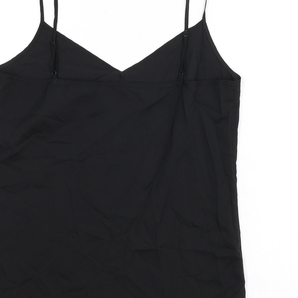 Marks & Spencer Womens Black Polyester Camisole Tank Size 10 V-Neck
