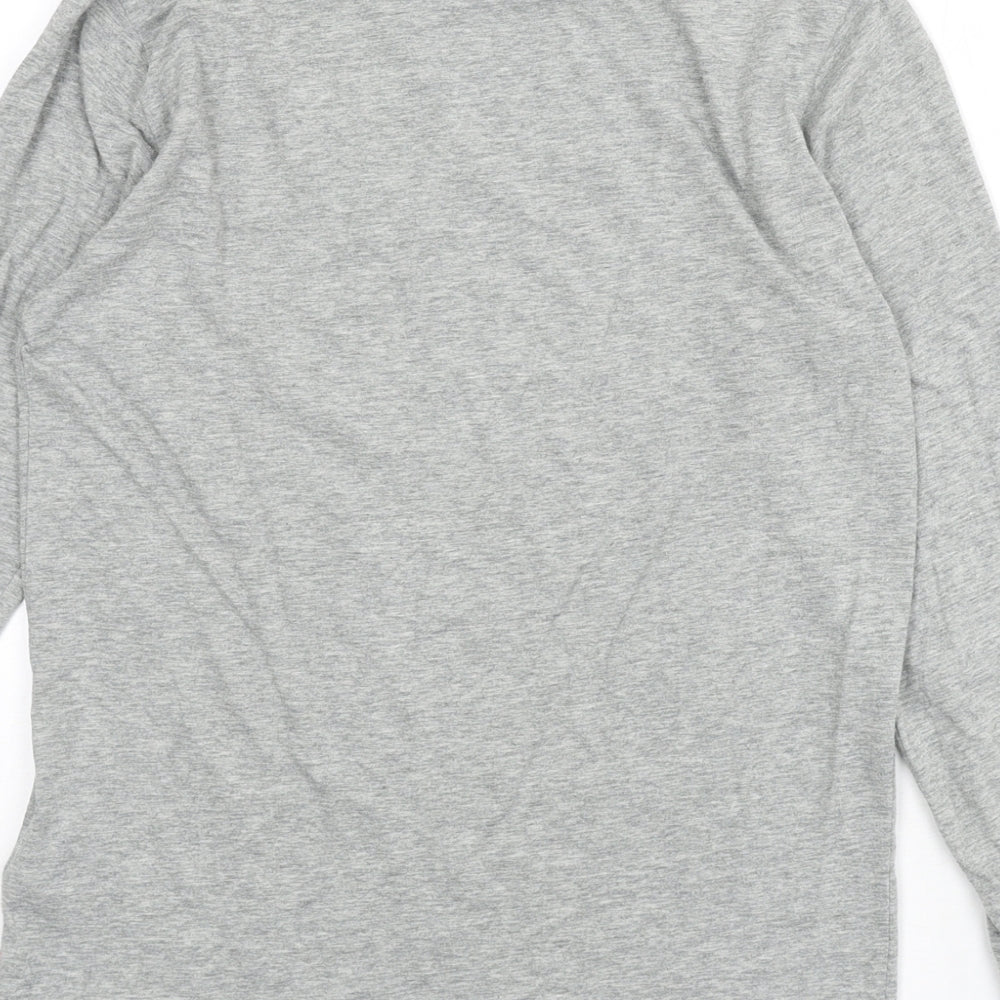Levi's Girls Grey Cotton Basic T-Shirt Size 14 Years Round Neck Pullover