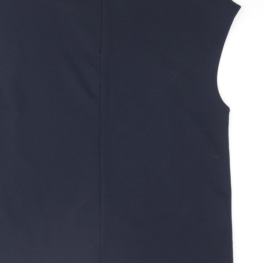 H&M Womens Blue Polyester Basic Blouse Size M Round Neck
