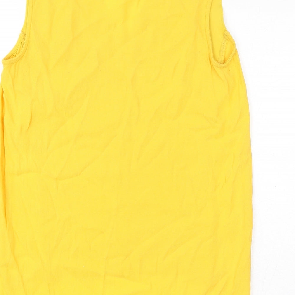 Marks & Spencer Womens Yellow Polyester Basic Tank Size M V-Neck