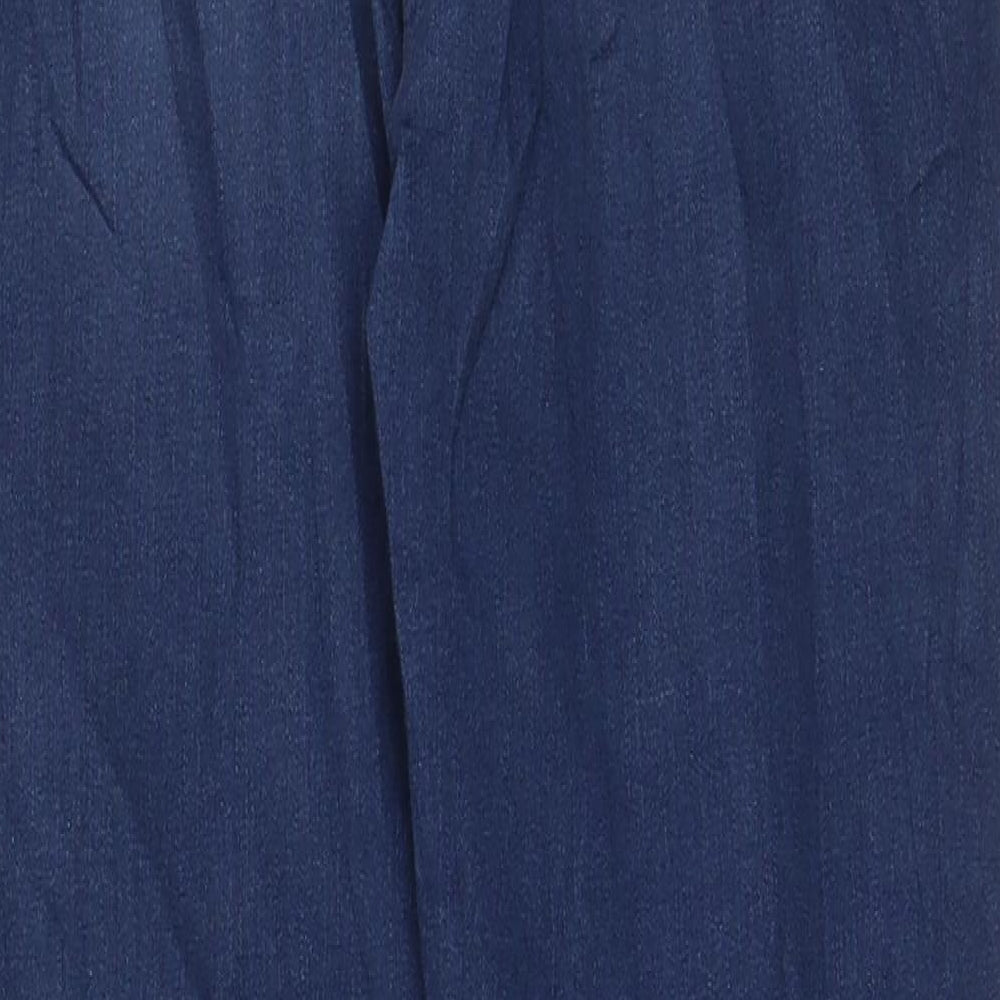 Marks and Spencer Womens Blue Cotton Skinny Jeans Size 12 L29 in Regular Zip - Pockets