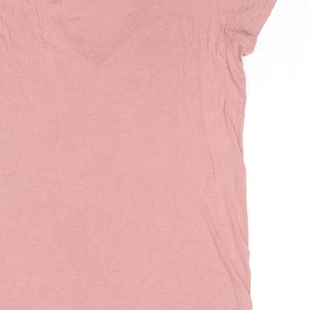CULTURE Womens Pink Viscose Basic T-Shirt Size L Round Neck
