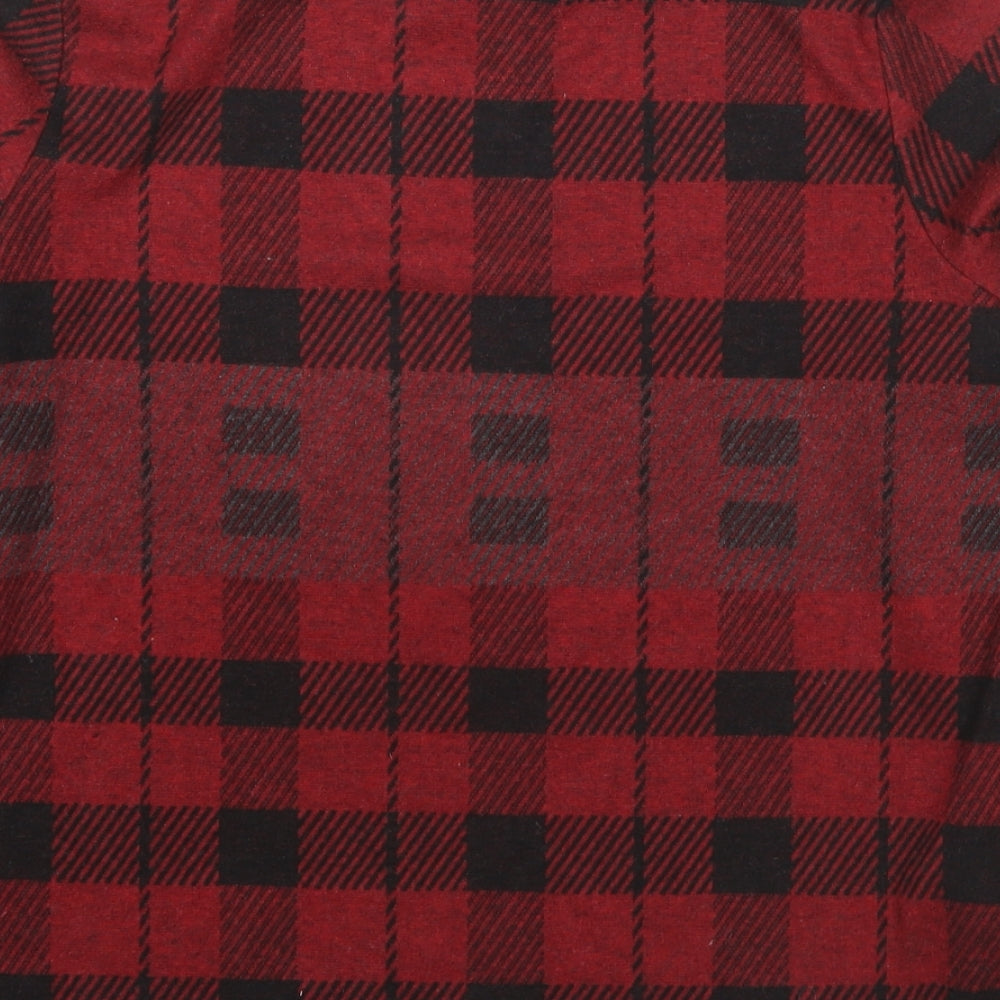 NEXT Womens Red Check Polyester Pullover Sweatshirt Size 10 Pullover