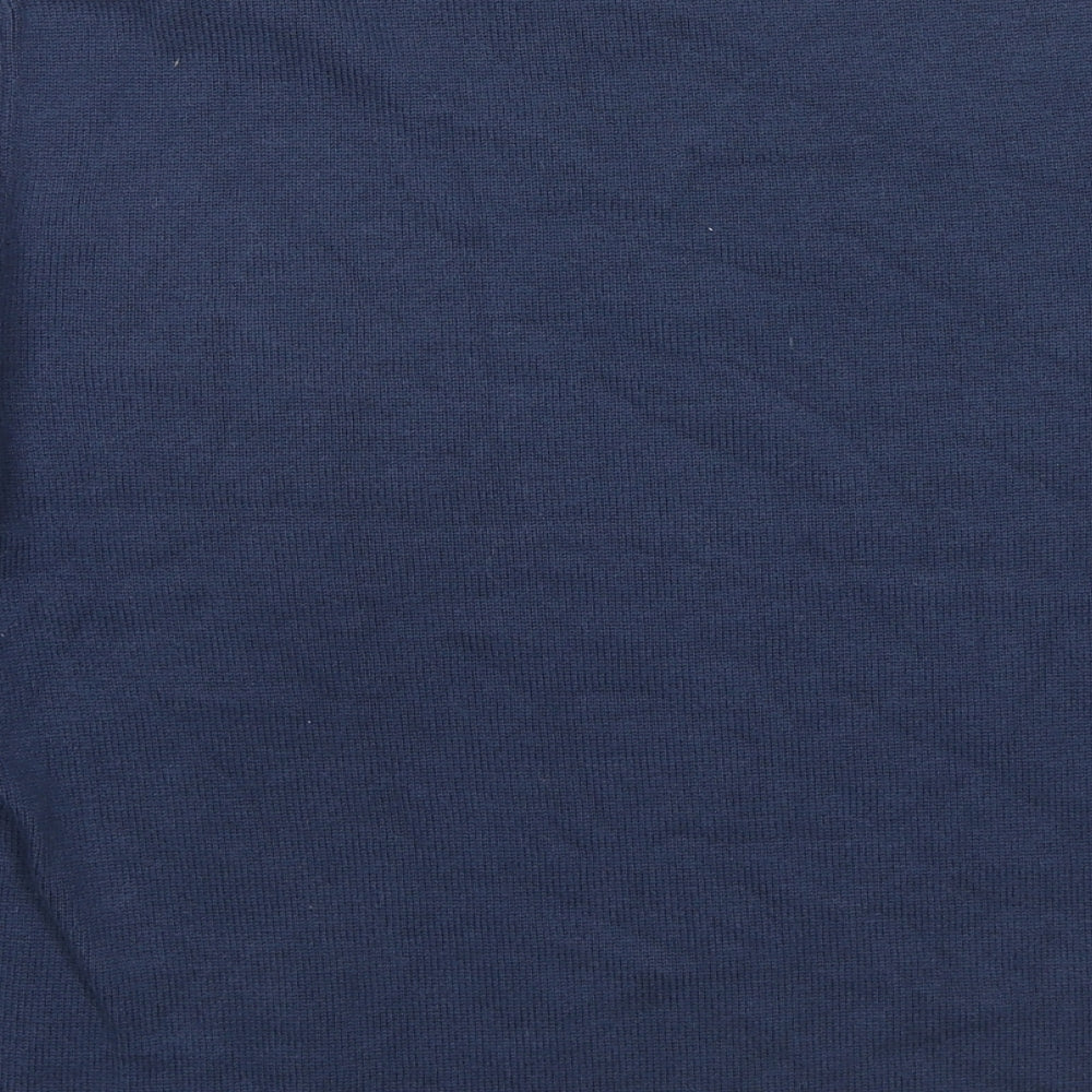 Orvis Womens Blue Round Neck Cotton Pullover Jumper Size S