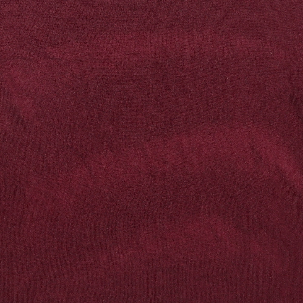 New Look Womens Red Round Neck Acrylic Pullover Jumper Size 14