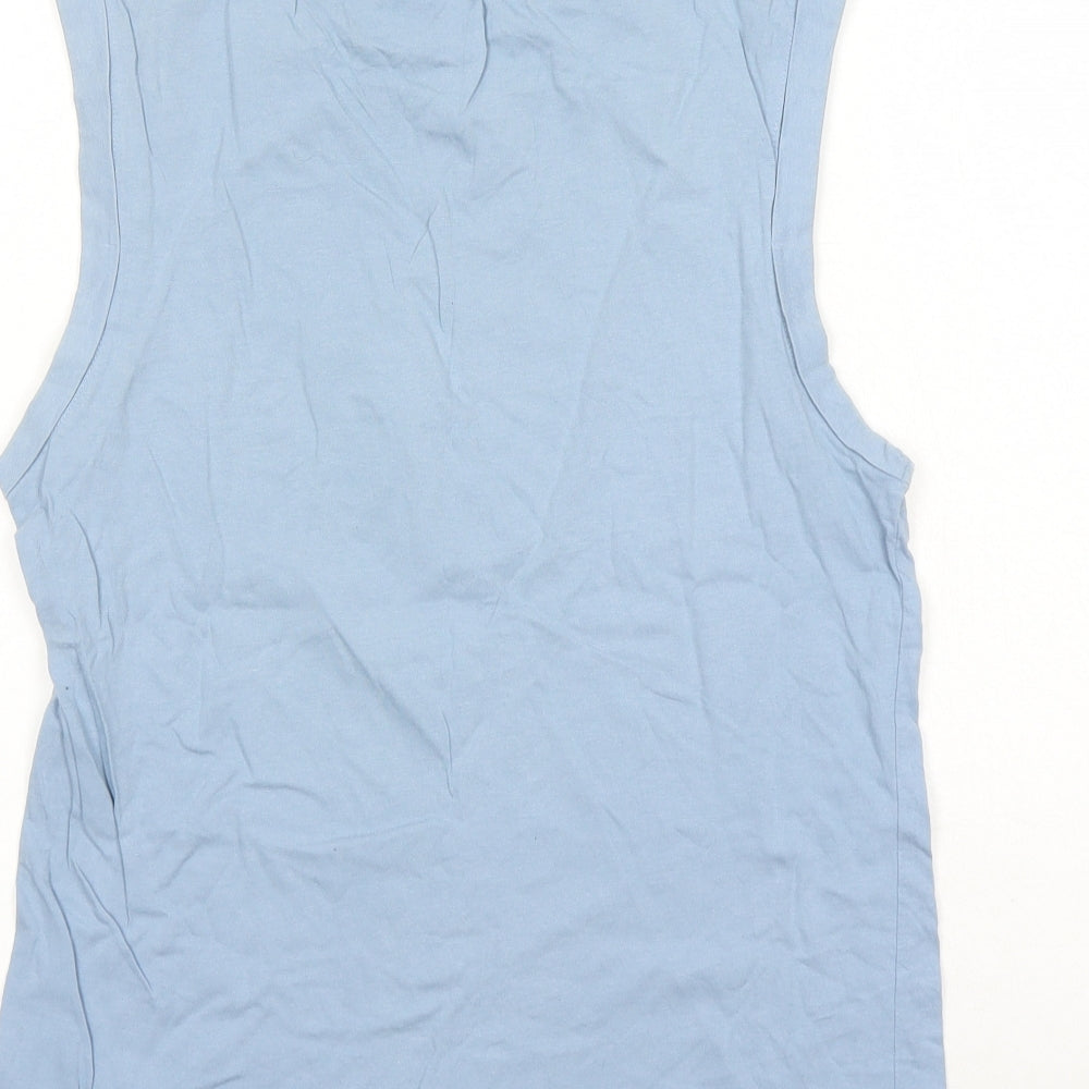 ASOS Womens Blue 100% Cotton Basic Tank Size 6 Round Neck