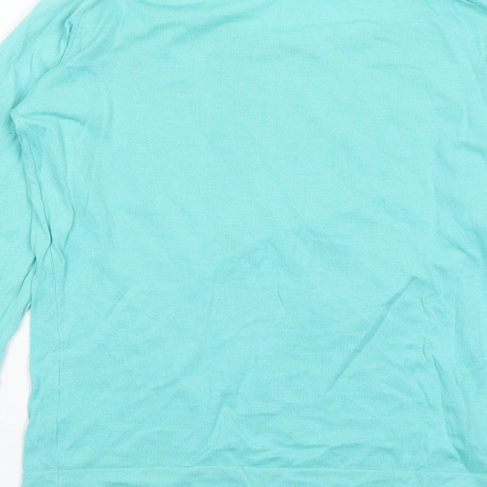 John Smedley Womens Blue Round Neck 100% Cotton Pullover Jumper Size S